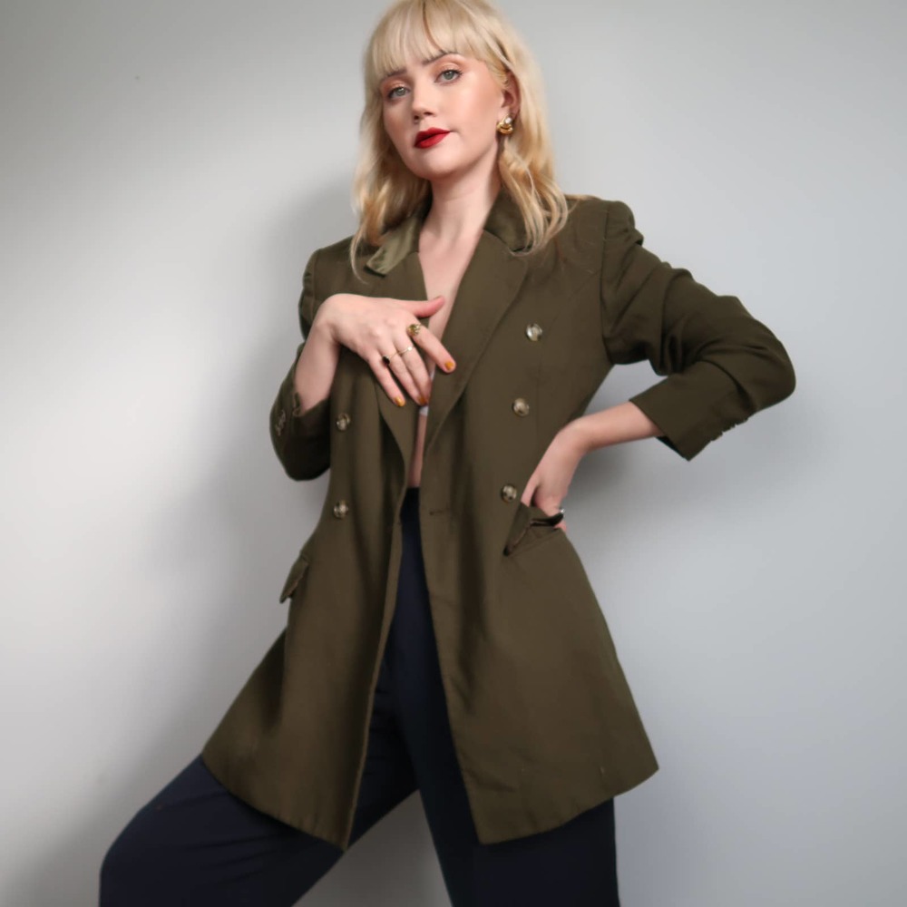 Vintage 90's olive green blazer - Picture 5 of 7